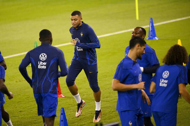 MBAPPE Kylian (FRA) FOOTBALL : Entrainement de l Equipe de France - coupe du Monde Qatar 2022 - 16 12 2022 JBAutissier Panoramic