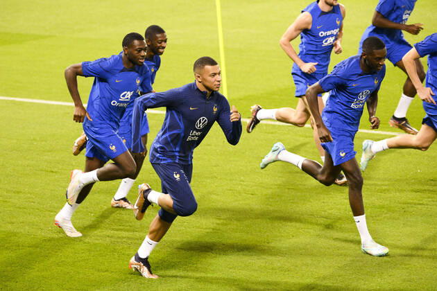 MBAPPE Kylian (FRA) FOOTBALL : Entrainement de l Equipe de France - coupe du Monde Qatar 2022 - 16 12 2022 JBAutissier Panoramic