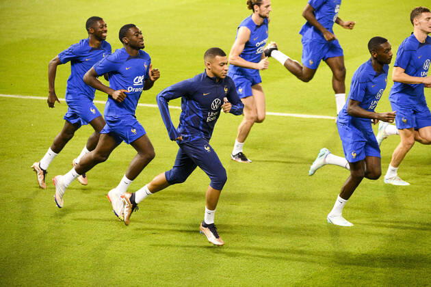 MBAPPE Kylian (FRA) FOOTBALL : Entrainement de l Equipe de France - coupe du Monde Qatar 2022 - 16 12 2022 JBAutissier Panoramic