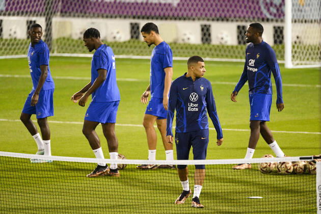 MBAPPE Kylian (FRA) FOOTBALL : Entrainement de l Equipe de France - coupe du Monde Qatar 2022 - 16 12 2022 JBAutissier Panoramic