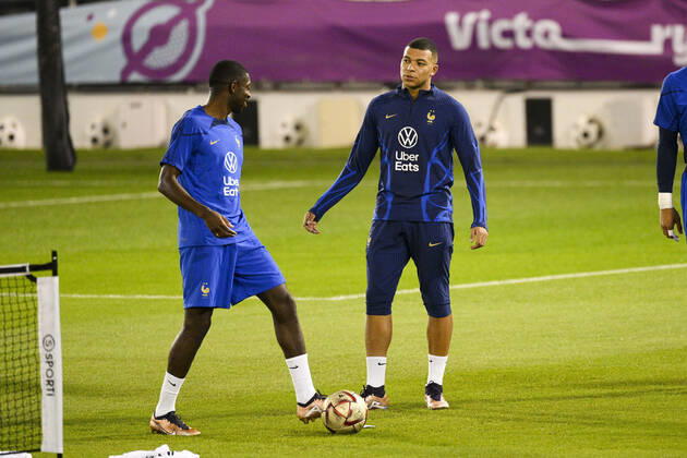 MBAPPE Kylian (FRA) FOOTBALL : Entrainement de l Equipe de France - coupe du Monde Qatar 2022 - 16 12 2022 JBAutissier Panoramic
