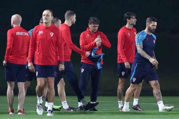 Training of the Croatian national football team Head coach Zlatko Dalic during the training of the Croatian national football team at Al Esal 3 camp the day before the match against Morocco in Doha, Qatar on December 16, 2022. GoranxStanzl PIXSELL