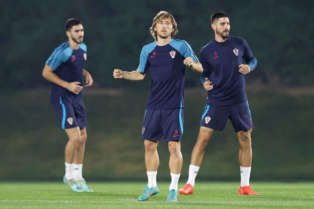 Training of the Croatian national football team Luka Modric during the training of the Croatian national football team at Al Esal 3 camp the day before the match against Morocco in Doha, Qatar on December 16, 2022. GoranxStanzl PIXSELL