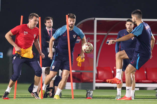 Training of the Croatian national football team Bruno Petkovic during the training of the Croatian national football team at Al Esal 3 camp the day before the match against Morocco in Doha, Qatar on December 16, 2022. GoranxStanzl PIXSELL