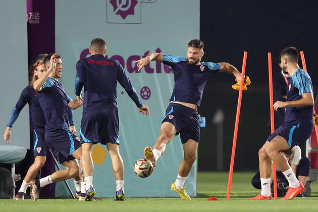 Training of the Croatian national football team Bruno Petkovic during the training of the Croatian national football team at Al Esal 3 camp the day before the match against Morocco in Doha, Qatar on December 16, 2022. GoranxStanzl PIXSELL