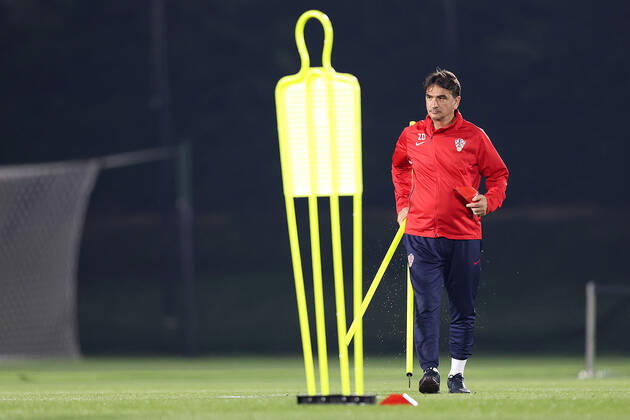 Training of the Croatian national football team Head coach Zlatko Dalic during the training of the Croatian national football team at Al Esal 3 camp the day before the match against Morocco in Doha, Qatar on December 16, 2022. GoranxStanzl PIXSELL