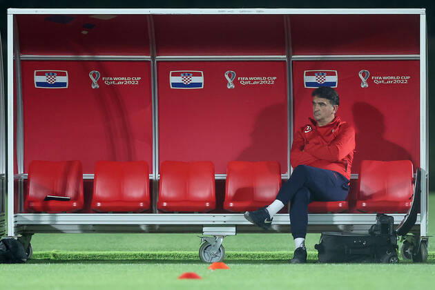 Training of the Croatian national football team Head coach Zlatko Dalic during the training of the Croatian national football team at Al Esal 3 camp the day before the match against Morocco in Doha, Qatar on December 16, 2022. GoranxStanzl PIXSELL