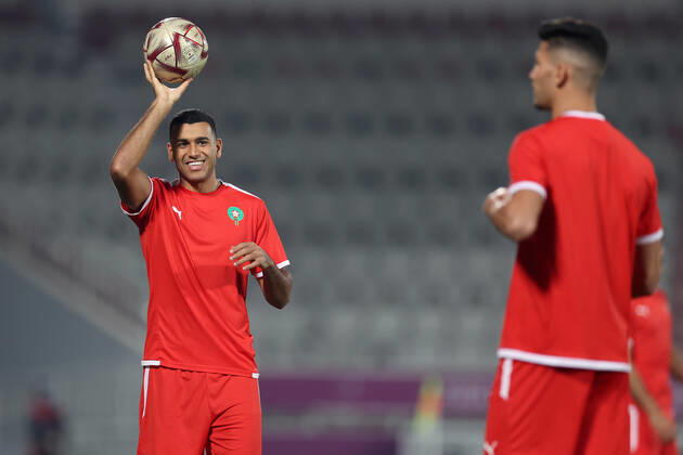 Training of the Moroccan football team Training of the Moroccan football team at the Al Duhail camp the day before the match against Croatia in Doha, Qatar on December 16, 2022. IgorxKralj PIXSELL