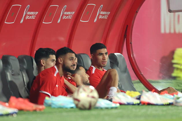 Training of the Moroccan football team Training of the Moroccan football team at the Al Duhail camp the day before the match against Croatia in Doha, Qatar on December 16, 2022. IgorxKralj PIXSELL