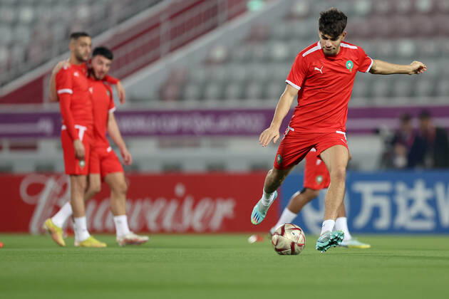 Training of the Moroccan football team Training of the Moroccan football team at the Al Duhail camp the day before the match against Croatia in Doha, Qatar on December 16, 2022. IgorxKralj PIXSELL