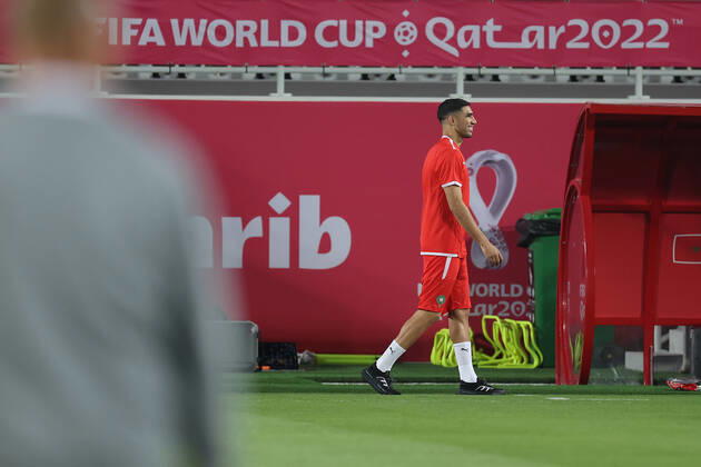 Training of the Moroccan football team Training of the Moroccan football team at the Al Duhail camp the day before the match against Croatia in Doha, Qatar on December 16, 2022. IgorxKralj PIXSELL