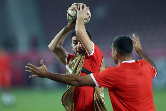 Training of the Moroccan football team Training of the Moroccan football team at the Al Duhail camp the day before the match against Croatia in Doha, Qatar on December 16, 2022. IgorxKralj PIXSELL