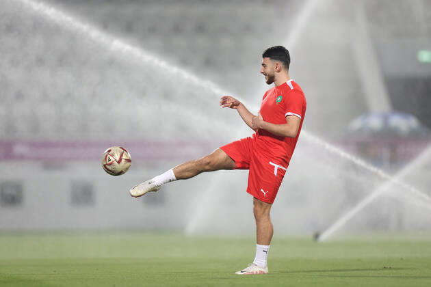 Training of the Moroccan football team Training of the Moroccan football team at the Al Duhail camp the day before the match against Croatia in Doha, Qatar on December 16, 2022. IgorxKralj PIXSELL