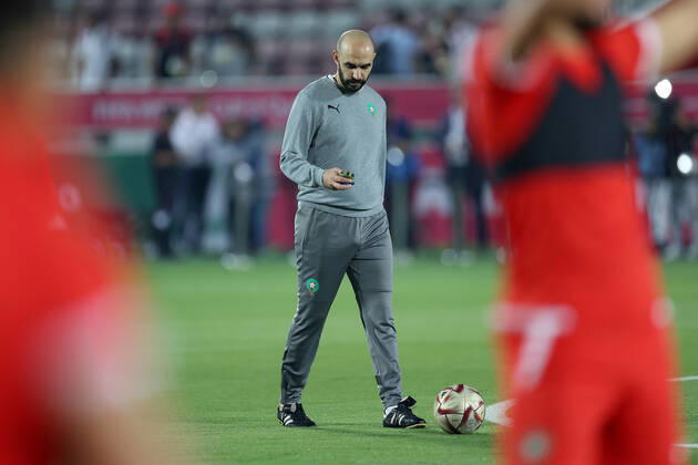 Training of the Moroccan football team Training of the Moroccan football team at the Al Duhail camp the day before the match against Croatia in Doha, Qatar on December 16, 2022. IgorxKralj PIXSELL