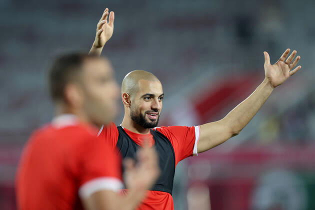 Training of the Moroccan football team Training of the Moroccan football team at the Al Duhail camp the day before the match against Croatia in Doha, Qatar on December 16, 2022. IgorxKralj PIXSELL