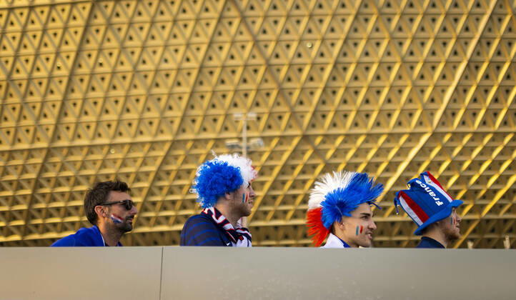 Doha, Qatar. 18th Dec, 2022. Fans of France in front of the Lusail Stadium Argentina - France Final Match Argentinien - Frankreich World Cup 2022 in Qatar 18.12.2022