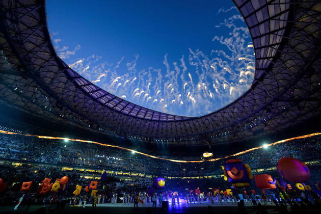 221218 View of the closing ceremony ahead of the FIFA World Cup, WM, Weltmeisterschaft, Fussball 2022 final between Argentina and France on December 18, 2022 in Doha. Photo: Joel Marklund BILDBYRAN kod JM JM0415 bbeng fotboll football soccer fotball vm fotbolls-vm fotball-vm fotbolls-vm 2022 fifa world cup 2022 final argentina frankrike france Copyright: JOELxMARKLUND BB221218JM018