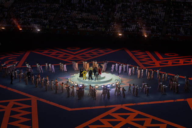 Football - FIFA World Cup, WM, Weltmeisterschaft, Fussball Qatar 2022 - Final - Argentina v France DOHA, QATAR - Sunday, December 18, 2022: Artists perform during the closing ceremony before the FIFA World Cup Qatar 2022 Final match between Argentina and France at the Lusail Stadium. AL-DAAYEN Lusail Stadium DOHA QATAR  Copyright: xDavidxRawcliffex P2022-12-18-FIFA_World_Cup_Final_2022-7