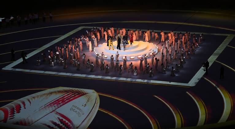 Qatar Soccer World Cup Argentina - France 8342145 18.12.2022 Artists perform at the closing ceremony of the 2022 FIFA World Cup, WM, Weltmeisterschaft, Fussball at the Lusail Iconic Stadium, in Lusail, Qatar. Grigory Sysoev Sputnik Lusail Qatar  Copyright: xGrigoryxSysoevx