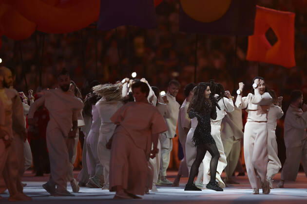 (221218) -- LUSAIL, Dec. 18, 2022 -- Artists perform during the closing ceremony prior to the Final between Argentina and France at the 2022 FIFA World Cup, WM, Weltmeisterschaft, Fussball at Lusail Stadium in Lusail, Qatar, Dec. 18, 2022. ) (SP)QATAR-LUSAIL-2022 WORLD CUP-FINAL-ARG VS FRA CaoxCan