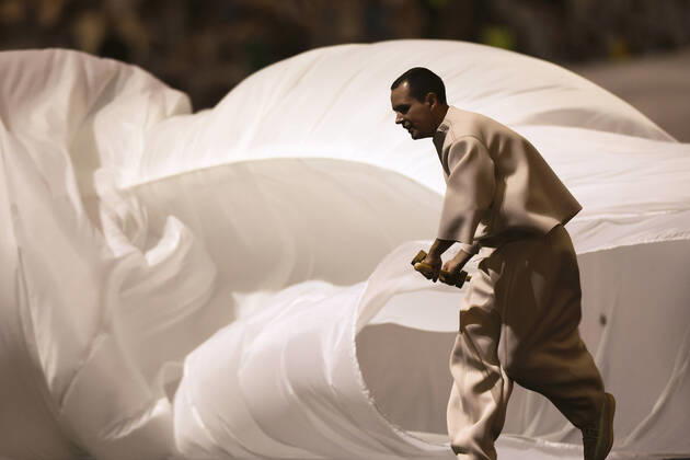 (221218) -- LUSAIER, Dec. 18, 2022 -- Artists perform during the closing ceremony prior to the Final between Argentina and France at the 2022 FIFA World Cup, WM, Weltmeisterschaft, Fussball at Lusail Stadium in Lusail, Qatar, Dec. 18, 2022. ) (SP)QATAR-LUSAIL-2022 WORLD CUP-FINAL-ARG VS FRA LixMing 