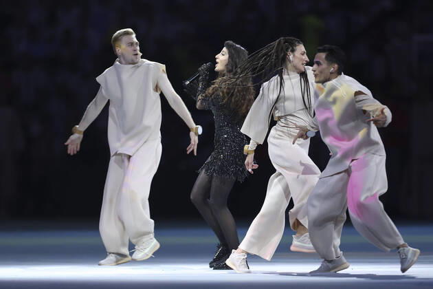 (221218) -- LUSAIER, Dec. 18, 2022 -- Artists perform during the closing ceremony prior to the Final between Argentina and France at the 2022 FIFA World Cup, WM, Weltmeisterschaft, Fussball at Lusail Stadium in Lusail, Qatar, Dec. 18, 2022. ) (SP)QATAR-LUSAIL-2022 WORLD CUP-FINAL-ARG VS FRA LixMing 