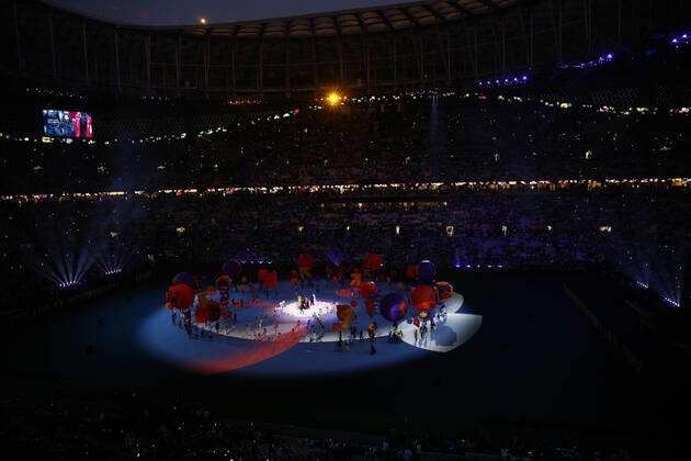 Argentina v France 2022 FIFA World Cup, WM, Weltmeisterschaft, Fussball General view during the closing ceremony prior to the 2022 FIFA World Cup Final between Argentina and France at Lusail Stadium, Lusail Content Not Available For UK Newspapers Copyright: xPaulxChestertonx FIL-17843-0057 UK Newspapers OUT