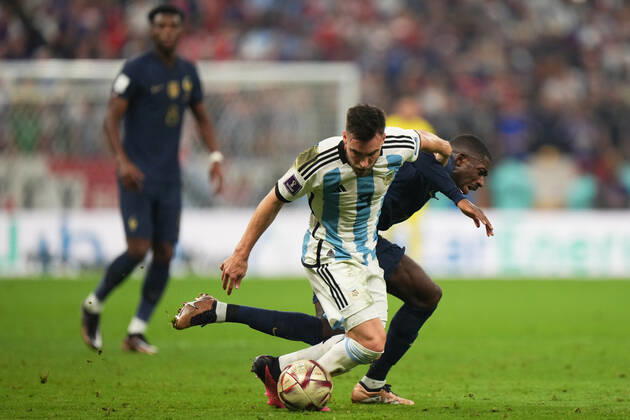 QAT: Argentina v France. FIFA World Cup, WM, Weltmeisterschaft, Fussball Qatar 2022. Final Nicolas Tagliafico of Argentina and Ousmane Dembele of France during the FIFA World Cup Qatar 2022 match, Final, between Argentina and France played at Lusail Stadium on Dec 18, 2022 in Lusail, Qatar. Copyright: xBaguxBlancox xPRESSINx WC_221218_134