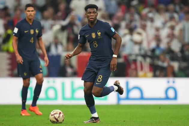 QAT: Argentina v France. FIFA World Cup, WM, Weltmeisterschaft, Fussball Qatar 2022. Final Aurelien Tchouameni of France during the FIFA World Cup Qatar 2022 match, Final, between Argentina and France played at Lusail Stadium on Dec 18, 2022 in Lusail, Qatar. Copyright: xBaguxBlancox xPRESSINx WC_221218_141