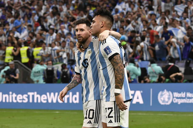Foto Fabio Ferrari LaPresse - 18 Dicembre 2022 Lusail, Qatar - - Calcio - Qatar 2022 - Coppa del Mondo Fifa - Argentina vs Francia - Finale - Lusail Iconic Stadium - Nella foto: esultanza Lionel Messi (Argentina) 3-2 December 18, 2022 Lusail, Qatar - sport - Soccer - Qatar 2022- FIFA World Cup, WM, Weltmeisterschaft, Fussball - Argentina vs Francia - Final - Lusail Iconic Stadium In the pic: joy Lionel Messi (Argentina) 3-2 Copyright: xFabioxFerrari LaPressex