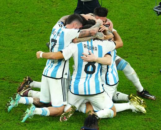 Mandatory Credit: Photo by Javier Garcia Shutterstock (13670815hn) Argentina players celebrate after winning the World Cup final Argentina v France, FIFA World Cup, WM, Weltmeisterschaft, Fussball 2022, Final, Football, Lusail Stadium, Al Daayen, Qatar - 18 Dec 2022 Editorial Use Only Argentina v France, FIFA World Cup 2022, Final, Football, Lusail Stadium, Al Daayen, Qatar - 18 Dec 2022 Editorial Use Only Copyright: xJavierxGarcia Shutterstockx 13670815hn