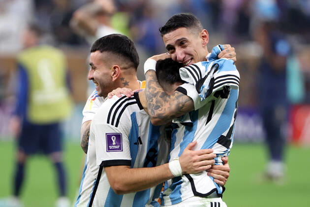 Argentina v France: Final - FIFA World Cup, WM, Weltmeisterschaft, Fussball Qatar 2022 LUSAIL CITY, QATAR - DECEMBER 18: Argentina players celebrate after the FIFA World Cup Qatar 2022 Final match between Argentina and France at Lusail Stadium on December 18, 2022 in Lusail City, Qatar. GoranxStanzl PIXSELL