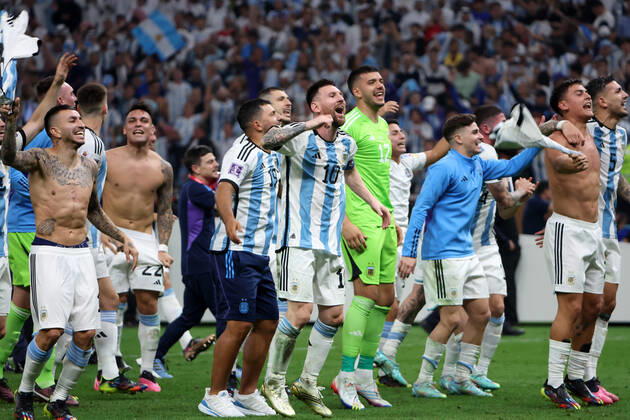 Argentina v France: Final - FIFA World Cup, WM, Weltmeisterschaft, Fussball Qatar 2022 LUSAIL CITY, QATAR - DECEMBER 18: Argentina players celebrate after the FIFA World Cup Qatar 2022 Final match between Argentina and France at Lusail Stadium on December 18, 2022 in Lusail City, Qatar. GoranxStanzl PIXSELL