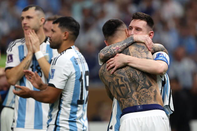 Argentina v France: Final - FIFA World Cup, WM, Weltmeisterschaft, Fussball Qatar 2022 LUSAIL CITY, QATAR - DECEMBER 18: Argentina players celebrate after the FIFA World Cup Qatar 2022 Final match between Argentina and France at Lusail Stadium on December 18, 2022 in Lusail City, Qatar. GoranxStanzl PIXSELL