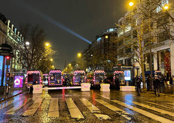 FRANCE, PARIS - DECEMBER 18, 2022: Police vans are seen in central Paris after France lost to Argentina 3-3 (4-2) in a penalty shootout in the 2022 FIFA World Cup, WM, Weltmeisterschaft, Fussball final in Qatar. Dmitry Orlov TASS  56488350