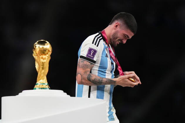 QAT: Argentina v France. FIFA World Cup, WM, Weltmeisterschaft, Fussball Qatar 2022. Final Rodrigo de Paul of Argentina during the FIFA World Cup Qatar 2022 match, Final, between Argentina and France played at Lusail Stadium on Dec 18, 2022 in Lusail, Qatar. Copyright: xBaguxBlancox xPRESSINx WC_221218_317