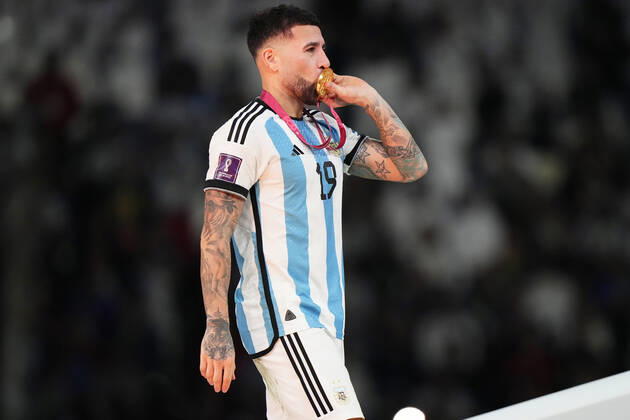 QAT: Argentina v France. FIFA World Cup, WM, Weltmeisterschaft, Fussball Qatar 2022. Final Nicolas Otamendi of Argentina during the FIFA World Cup Qatar 2022 match, Final, between Argentina and France played at Lusail Stadium on Dec 18, 2022 in Lusail, Qatar. Copyright: xBaguxBlancox xPRESSINx WC_221218_323