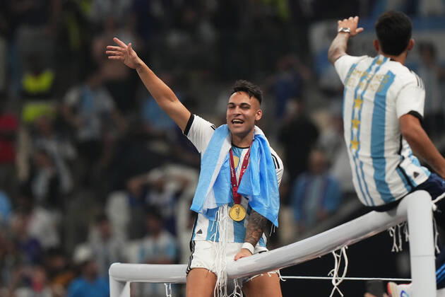 QAT: Argentina v France. FIFA World Cup, WM, Weltmeisterschaft, Fussball Qatar 2022. Final Lautaro Martinez of Argentina during the FIFA World Cup Qatar 2022 match, Final, between Argentina and France played at Lusail Stadium on Dec 18, 2022 in Lusail, Qatar. Copyright: xBaguxBlancox xPRESSINx WC_221218_333