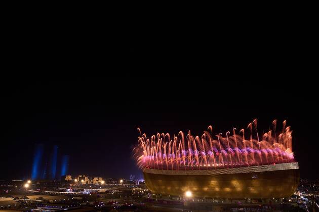 RECORD DATE NOT STATED FIFA World Cup, WM, Weltmeisterschaft, Fussball Qatar 2022 Argentina vs France Final Fireworks during the game Argentina vs France, corresponding to the great final of the FIFA World Cup Qatar 2022, at Lusail Stadium, Lusail, Doha, on December 18, 2022. <br><br> Pirotecnia durante el partido Argentina vs Francia, correspondiente a la gran final de la Copa Mundial de la FIFA Catar 2022, en el Estadio Lusail, Lusail, Doha, el 18 de Diciembre de 2022 LUSAIL DOHA QATAR Copyright: xCristianxdexMarchenax 20221218_11841