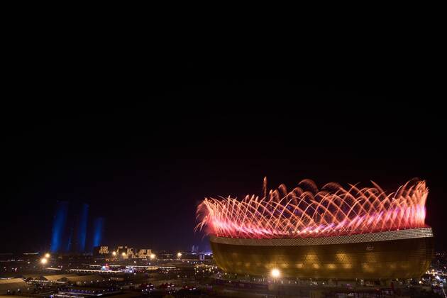 RECORD DATE NOT STATED FIFA World Cup, WM, Weltmeisterschaft, Fussball Qatar 2022 Argentina vs France Final Fireworks during the game Argentina vs France, corresponding to the great final of the FIFA World Cup Qatar 2022, at Lusail Stadium, Lusail, Doha, on December 18, 2022. <br><br> Pirotecnia durante el partido Argentina vs Francia, correspondiente a la gran final de la Copa Mundial de la FIFA Catar 2022, en el Estadio Lusail, Lusail, Doha, el 18 de Diciembre de 2022 LUSAIL DOHA QATAR Copyright: xCristianxdexMarchenax 20221218_11843