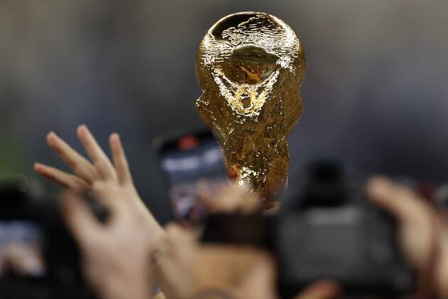 RECORD DATE NOT STATED FIFA World Cup, WM, Weltmeisterschaft, Fussball Qatar 2022 Argentina vs France Final The Trophy FIFA World Cup during the game Argentina vs France, corresponding to the great final of the FIFA World Cup Qatar 2022, at Lusail Stadium, Lusail, Doha, on December 18, 2022. <br><br> Trofeo de la Copa Mundial de la FIFA durante el partido Argentina vs Francia, correspondiente a la gran final de la Copa Mundial de la FIFA Catar 2022, en el Estadio Lusail, Lusail, Doha, el 18 de Diciembre de 2022 LUSAIL DOHA QATAR Copyright: xAndresxPinax 20221218_11970