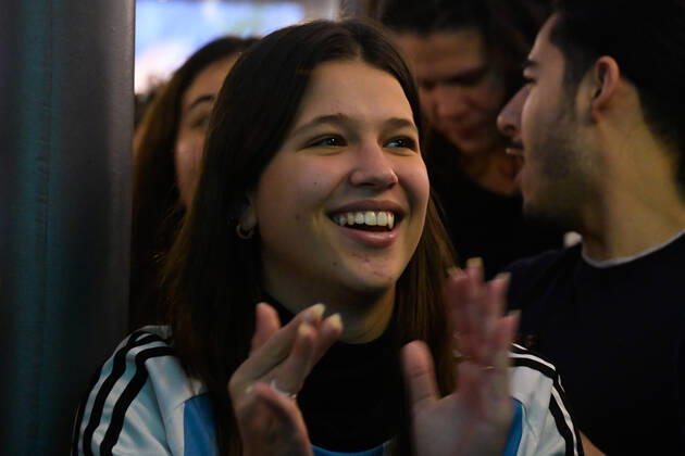 Les supporters de l Argentine au Cafe El Sur à Paris - ambiance - FOOTBALL : Les supporters de l Argentine - Paris - 18 12 2022 FedericoPestellini Panoramic
