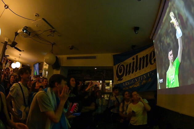 Les supporters de l Argentine au Cafe El Sur à Paris - ambiance - FOOTBALL : Les supporters de l Argentine - Paris - 18 12 2022 FedericoPestellini Panoramic
