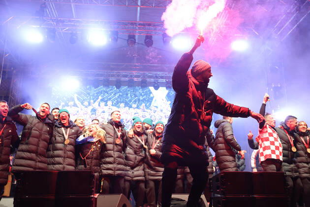 Zagreb, December 18, 2022. Magnificent welcome of the Croatian national football team in Zagreb after winning the bronze medal at the Quatar world cup 2022. Marcelo BrozoviÄ‡ 