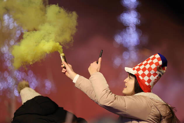 Zagreb, December 18, 2022. Magnificent welcome of the Croatian national football team in Zagreb after winning the bronze medal at the Quatar world cup 2022. 