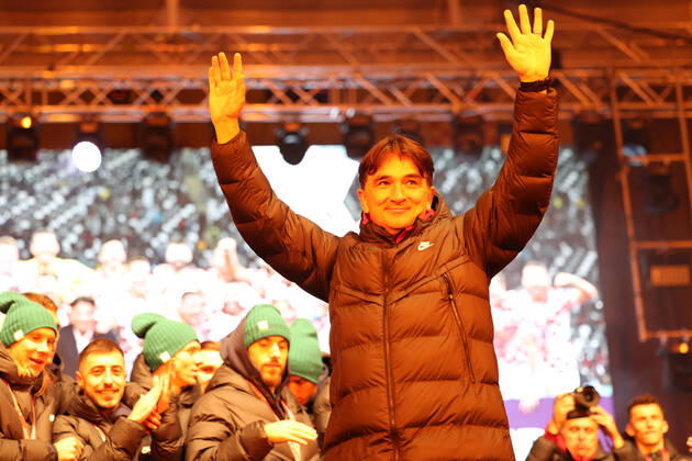 Zagreb, December 18, 2022. Magnificent welcome of the Croatian national football team in Zagreb after winning the bronze medal at the Quatar world cup 2022. Zlatko Dalic 