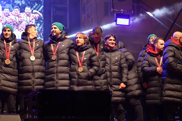 Zagreb, December 18, 2022. Magnificent welcome of the Croatian national football team in Zagreb after winning the bronze medal at the Quatar world cup 2022.