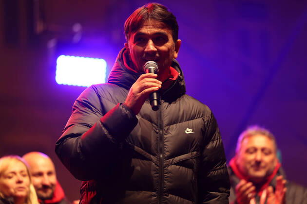 Zagreb, December 18, 2022. Magnificent welcome of the Croatian national football team in Zagreb after winning the bronze medal at the Quatar world cup 2022. Zlatko Dalic