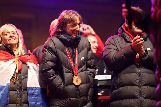 Zagreb, December 18, 2022. Magnificent welcome of the Croatian national football team in Zagreb after winning the bronze medal at the Quatar world cup 2022. Luck Modric