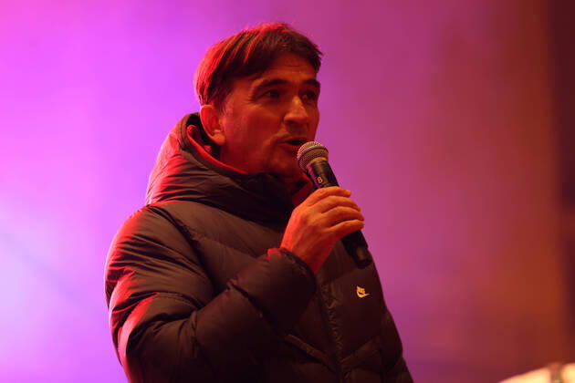 Zagreb, December 18, 2022. Magnificent welcome of the Croatian national football team in Zagreb after winning the bronze medal at the Quatar world cup 2022. Zlatko Dalic